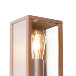 QAZQA Industriële wandlamp roestbruin 26 cm IP44  - Charlois