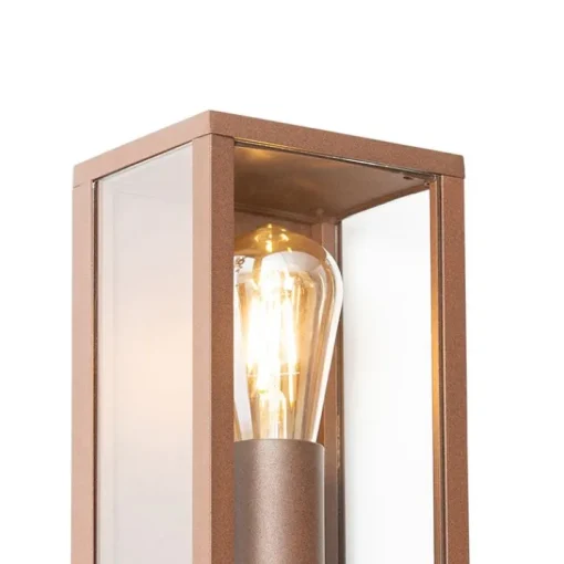QAZQA Industriële wandlamp roestbruin 26 cm IP44  - Charlois