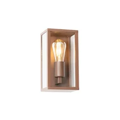 QAZQA Industriële wandlamp roestbruin 26 cm IP44  - Charlois