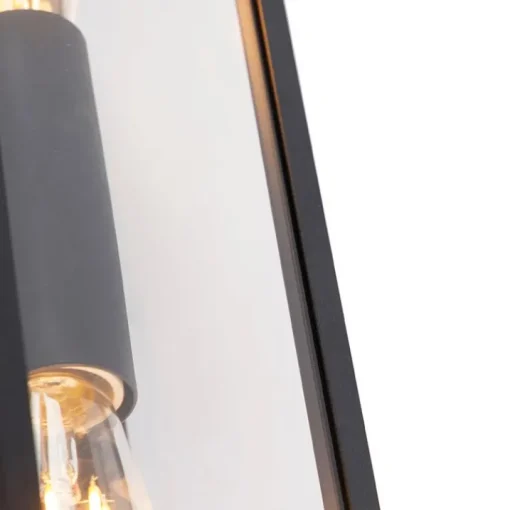 QAZQA Industriële wandlamp zwart 38 cm 2-lichts IP44 - Charlois