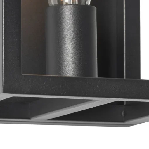QAZQA Industriële wandlamp zwart kubus - Cage