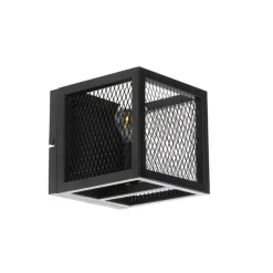 QAZQA Industriële wandlamp zwart met gaas - Cage