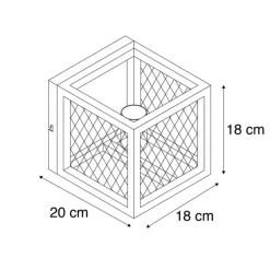 QAZQA Industriële wandlamp zwart met gaas - Cage