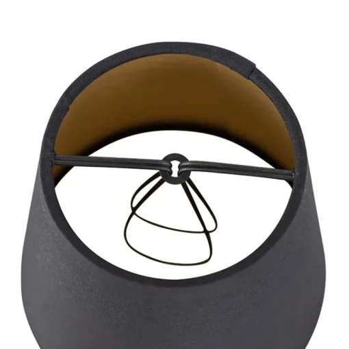 QAZQA Katoenen klemkap zwart 12 cm rond met gouden binnenkant