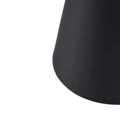 QAZQA Katoenen klemkap zwart 12 cm rond met gouden binnenkant