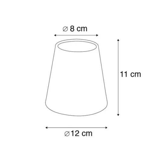 QAZQA Katoenen klemkap zwart 12 cm rond met gouden binnenkant