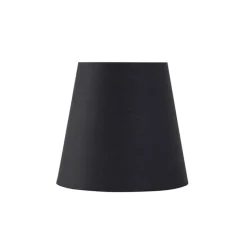 QAZQA Katoenen klemkap zwart 12 cm rond met gouden binnenkant