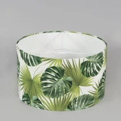 QAZQA Katoenen lampenkap blad dessin rond 35/35/20 - Leaf