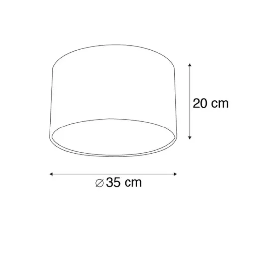 QAZQA Katoenen lampenkap blad dessin rond 35/35/20 - Leaf