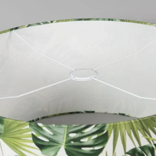 QAZQA Katoenen lampenkap blad dessin rond 50/50/25 - Leaf