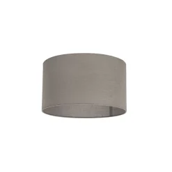 QAZQA Katoenen lampenkap taupe rond 35/35/20
