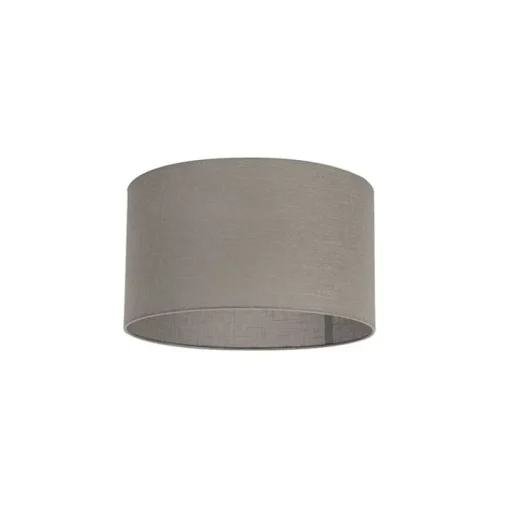 QAZQA Katoenen lampenkap taupe rond 35/35/20