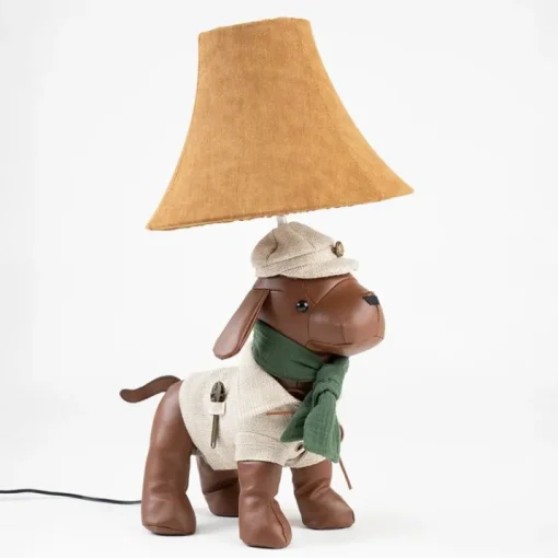 Happy Lamps Kinder tafellamp jachthond bruin - Spike