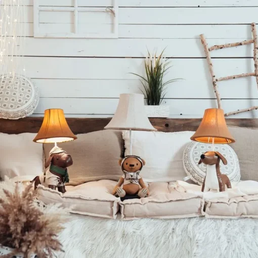 Happy Lamps Kinder tafellamp jachthond bruin - Spike