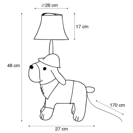 Happy Lamps Kinder tafellamp jachthond bruin - Spike