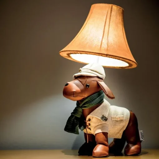 Happy Lamps Kinder tafellamp jachthond bruin - Spike