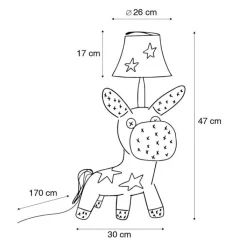 Happy Lamps Kinder tafellamp paard sterren incl. LED - Finn