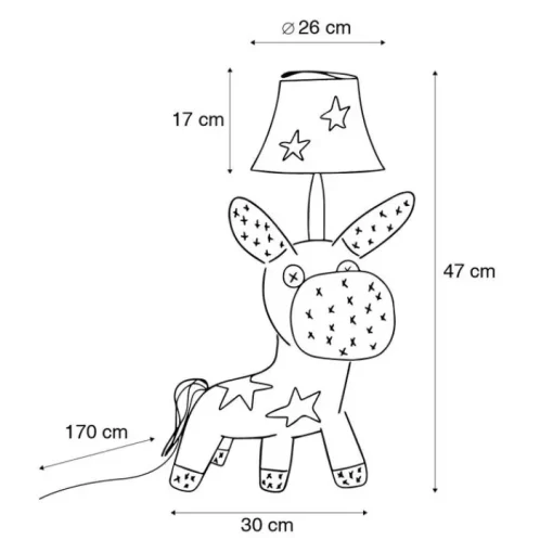 Happy Lamps Kinder tafellamp paard sterren incl. LED - Finn