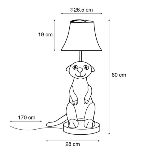 Happy Lamps Kinder tafellamp stokstaartje beige - Eddie