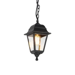 QAZQA Klassieke buiten hanglamp zwart IP44 - Capital
