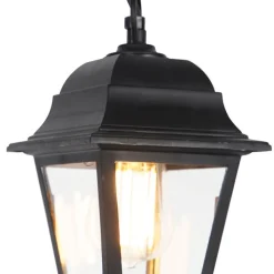 QAZQA Klassieke buiten hanglamp zwart IP44 - Capital
