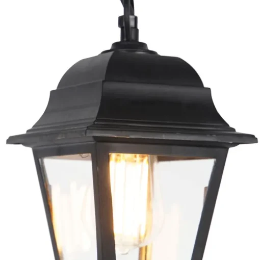QAZQA Klassieke buiten hanglamp zwart IP44 - Capital