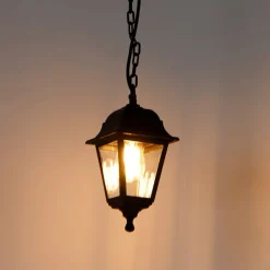 QAZQA Klassieke buiten hanglamp zwart IP44 - Capital