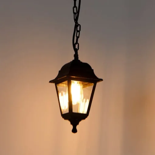 QAZQA Klassieke buiten hanglamp zwart IP44 - Capital