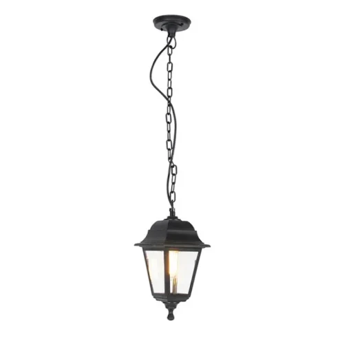 QAZQA Klassieke buiten hanglamp zwart IP44 - Capital