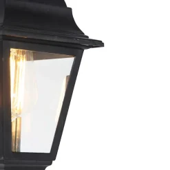 QAZQA Klassieke buiten hanglamp zwart IP44 - Capital