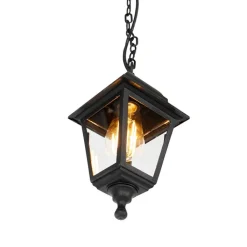 QAZQA Klassieke buiten hanglamp zwart IP44 - Capital