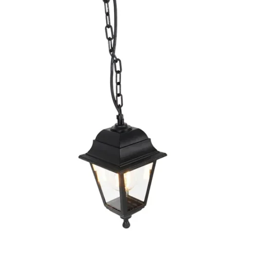 QAZQA Klassieke buiten hanglamp zwart IP44 - Capital