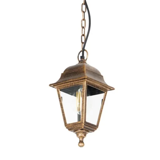 QAZQA Klassieke buiten hanglamp antiek goud IP44 - Capital