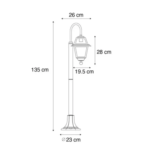QAZQA Klassieke buiten lantaarn zwart 135 cm IP44 - Berta