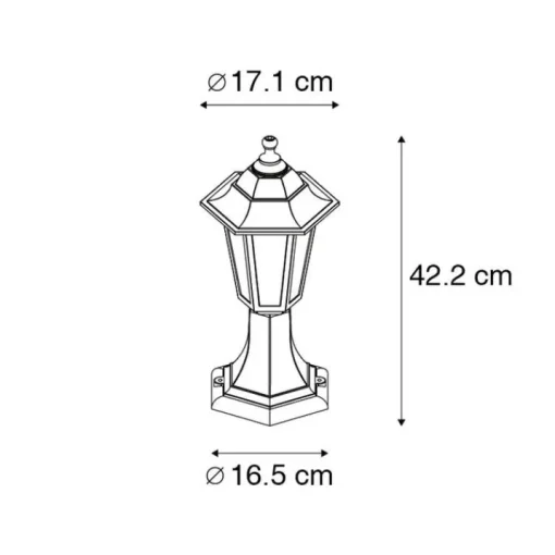 QAZQA Klassieke buiten vloerlamp zwart 42,2 cm IP44 - New Haven