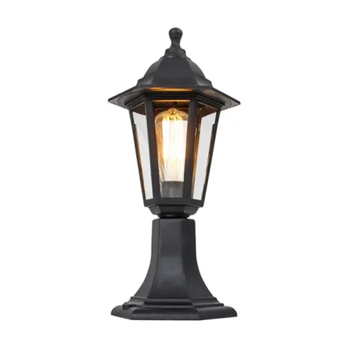 QAZQA Klassieke buiten vloerlamp zwart 42,2 cm IP44 - New Haven
