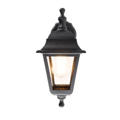 QAZQA Klassieke buiten wandlamp zwart IP44 - Capital