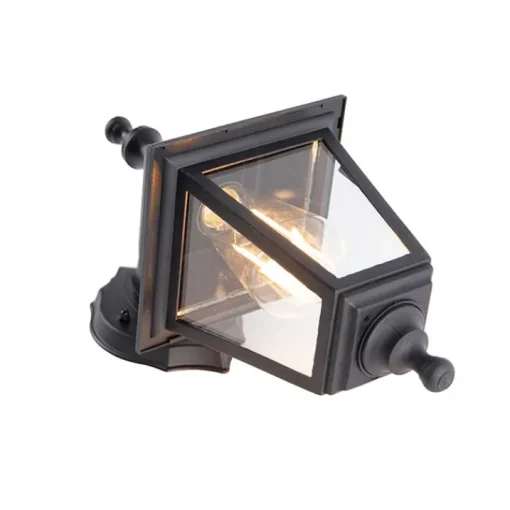 QAZQA Klassieke buiten wandlamp zwart IP44 - Capital