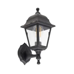 QAZQA Klassieke buiten wandlamp zwart IP44 - Capital