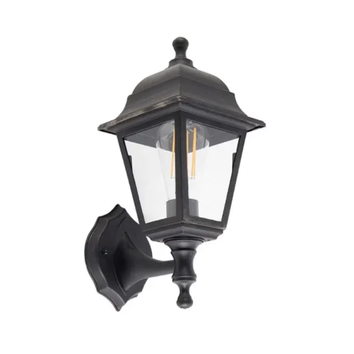 QAZQA Klassieke buiten wandlamp zwart IP44 - Capital