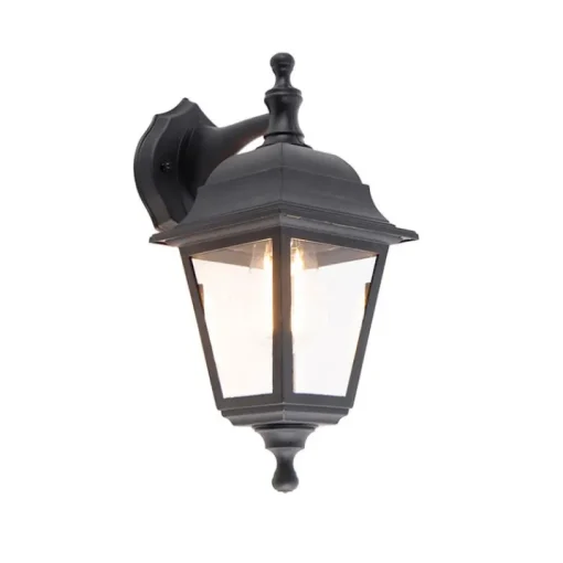 QAZQA Klassieke buiten wandlamp zwart IP44 - Capital