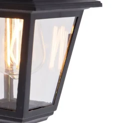 QAZQA Klassieke buiten wandlamp zwart IP44 - Capital
