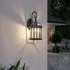 QAZQA Klassieke buiten wandlamp antiek zilver IP44 - Glasgow