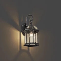 QAZQA Klassieke buiten wandlamp antiek zilver IP44 - Glasgow