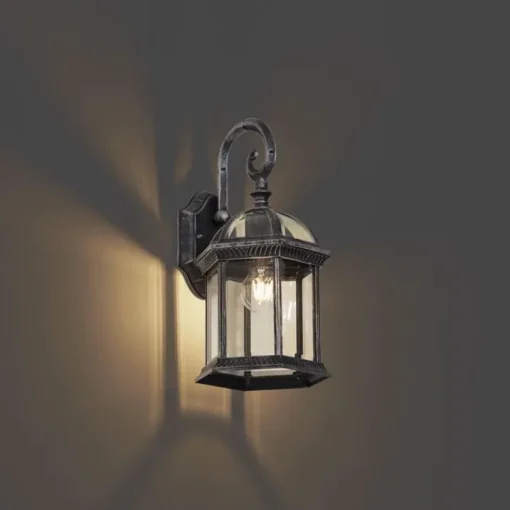 QAZQA Klassieke buiten wandlamp antiek zilver IP44 - Glasgow