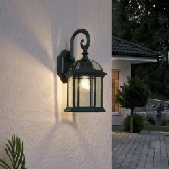 QAZQA Klassieke buiten wandlamp antiek groen IP44 - Glasgow