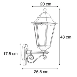 QAZQA Klassieke buiten wandlamp zwart IP44 - Havana Up