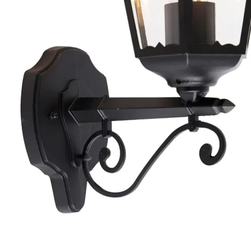 QAZQA Klassieke buiten wandlamp zwart IP44 - Havana Up