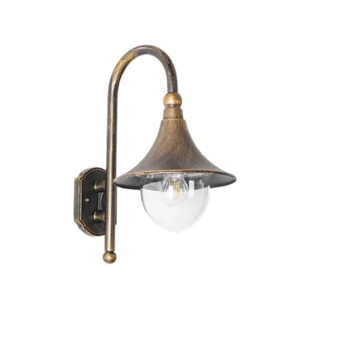 QAZQA Klassieke buiten wandlamp antiek goud IP44 - Daphne