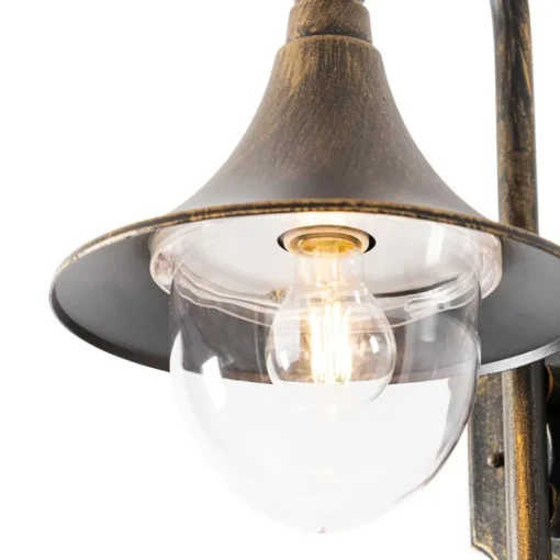 QAZQA Klassieke buiten wandlamp antiek goud IP44 - Daphne